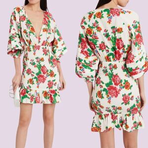 RHODE Anya Smocked Mini Dress Small NWOT Floral Romantic Cottagecore Preppy